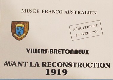 Pamphlet, Pamphlet: Villers Bretonneux - Avant La Reconstruction 1919