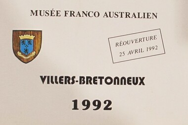 Pamphlet, Pamphlet: Villers Bretonneux - 1992