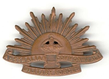 Uniform - Cap/Collar Badge, – Australian Commonwealth Military Forces Rising Sun