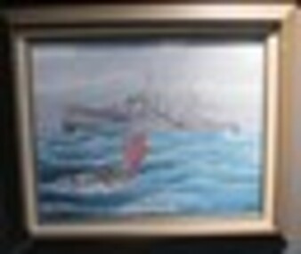 Artwork, other - HMAS Warrnambool J202 Painting, HMAS Warrnambool painting