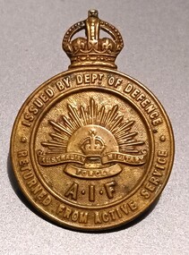 Badge - WW1 Returned from Active Service Lapel Badge