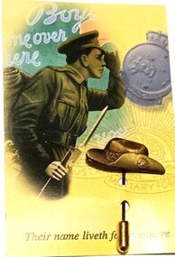 Badge - Lapel Pin, ANZAC Lapel Pin Slouch Hat on Original card
