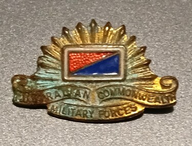 Badge - Australian Commonwealth Military Forces (CMF) Rising Sun sweetheart badge, CMF Sweetheart Badge