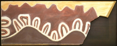 Aboriginal painting - Paddy Jampin Jaminji, Paddy Jaminji, The Hills of Bedford Station, pre 1995