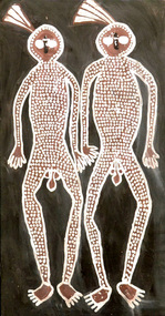 Aboriginal painting - Jack Wherra, Jack Wherra, Ancestral Spirit Dancers: Djumba, 1982