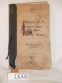 Foolscap Size Book, RAAF Course Notes.  Fitters II.A  Carpenters and Flight Riggers.       Issue 5 -  1943