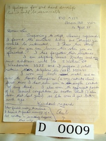 Aub's Diary, Written immediate Post World War Two
