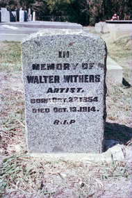 Negative - Photograph, Grave of Walter Withers at St Helena Cemetery, c.1989