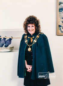 Photograph, Former Shire of Eltham  President, Cr. Mary Grant with the Presidential Chain of Office