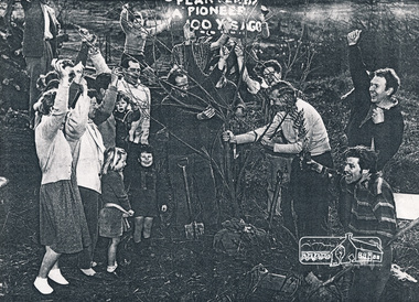 Photograph, Protesters against tree felling, Eltham, 1956