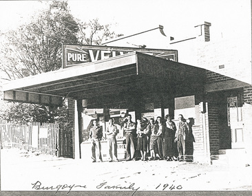 Photograph, Burgoyne family and shop, 1940