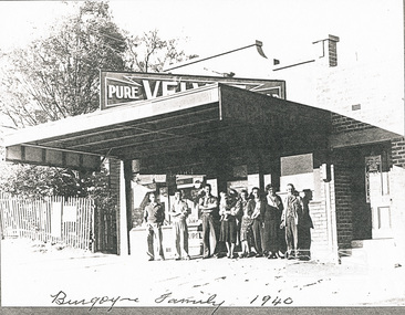 Photograph, Burgoyne family and shop, 1940, 1940