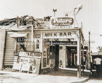 Photograph, Fire damaged milk bar, Main Road, Eltham, c.1960, 1960c