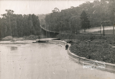 Photograph, George W. Bell, Looking towards trestle bridge from new Shire Hall, 1965c