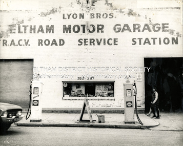 Photograph, George W. Bell, Lyon Bros. Eltham Motor Garage, 283-287 Main Road, Eltham, c.1964