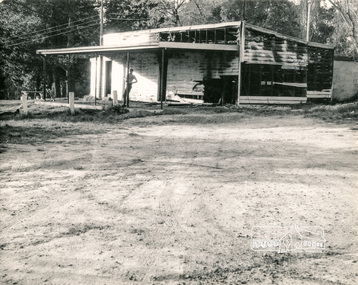 Photograph, George W. Bell, Burnt out pavilion Eltham Central Park, 1960s