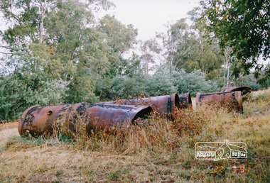 Photograph, Old aqueduct pipes, Allendale Road, Eltham, March 1991, 1991
