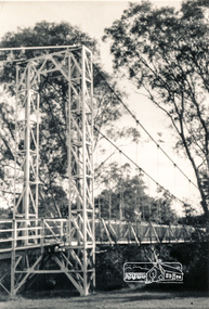 Photograph, Pedestrian suspension bridge over the Yarra River at Lower Plenty