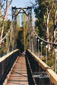 Photograph, Pedestrian suspension bridge over the Yarra River at Lower Plenty