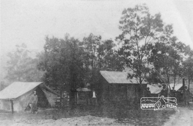 Photograph, Railway construction camp Eltham, 8 Jun 1912