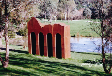 Photograph, Sculpture 'Classical Landscape' by Cliff Burtt, Alistair Knox Park, Eltham