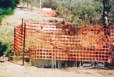 Photograph, Doug Orford, Commencement of bridge works across Yarra River at rear of Eltham Lower Park, May 2004, 2004