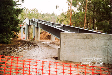 Photograph, Doug Orford, Bridge works across Yarra River at rear of Eltham Lower Park, June 2004, 2004
