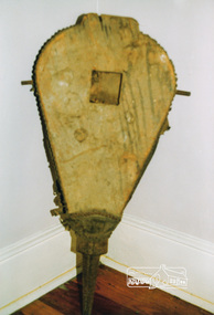 Photograph, Blacksmith's Bellows, Hand water Pump and Steam Time Whistle used at Briar Hill Timber Mill, Heritage Week, 1990, 1990