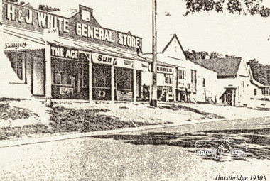 Greeting Card, Main Road, Hurstbridge, 1950s, 1950s