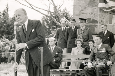 Photograph, Sir Dallas Brookes, Kangaroo Ground Memorial, 1951, 1951