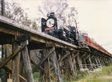 Photograph, Steam and electric trains on the the Trestle Bridge at Eltham, Nov 1992, 1992