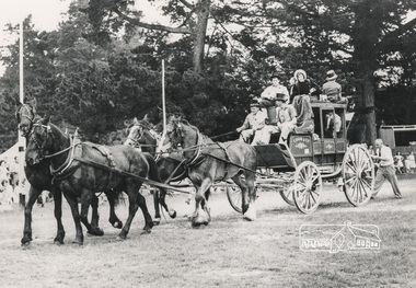 Photograph, Cobb and Co. Coach and horses, ERSILAC Parade, c.1960