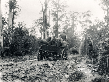 Photograph, The Hurstbridge-Kinglake road during bad weather, 1918, 1918