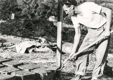 Photograph, Making mud bricks, 1970c