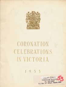 Book, Coronation celebrations in Victoria, 1953