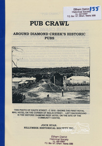 Book, Nillumbik Historical Society, Pub Crawl: around Diamond Creek's historic pubs by Jock Ryan, 2001