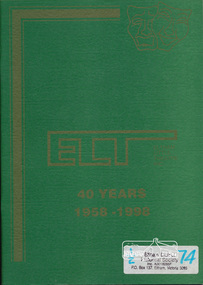 Book, Eltham Little Theatre Inc.: 40 Years 1958-1998