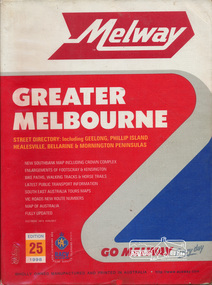 Book, Melway Great Melbourne street directory including Geelong, Phillip Island Healesville, Bellarine & Mornington Peninsulas, 1998