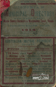 Book, Arnall & Jackson Pty ltd, Victorian Municipal Directory 1914 published by Arnall & Jackson Pty. Ltd, 1914