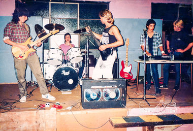 Photograph, Local band rehearsing at Youth Centre