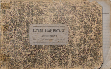 Ledger, Eltham Road District. Assessment for the Year ending Oct. 14th, 1859, 1858c