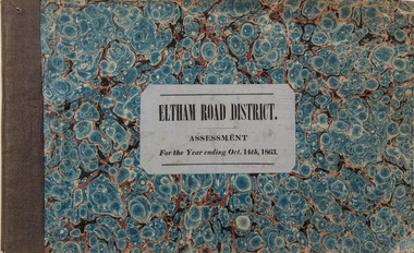 Ledger, Eltham Road District. Assessment for the Year ending Oct. 14th, 1863, 1862c