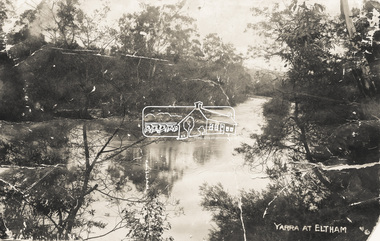 Photograph - Photo postcard, J.H. Clark, Yarra at Eltham, c.1910