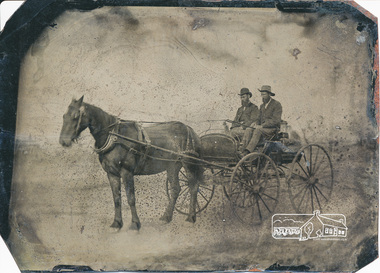 Photograph, Two men with horse and buggy