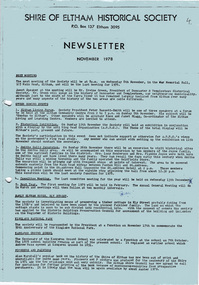 Newsletter, Newsletter, No. 4, November 1978