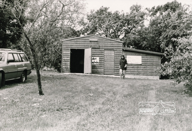 Photograph, Eltham Living and Learning Centre "Goat Shed" before pavilion was built