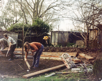 Photograph, Putting in the seating for the theatre area, Eltham Living and Learning Centre, c.Sept. 1976, 1970s