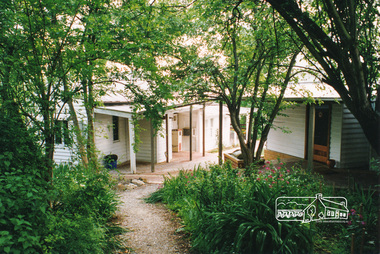 Photograph, View of Eltham Living and Learning Centre from wheelchair access pathway, 1995