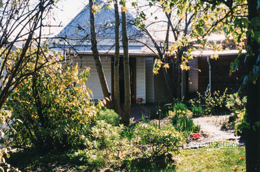 Photograph, View of the pavilion from the pathway, Eltham Living and Learning Centre, 1996, 1996