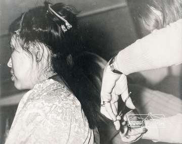 Photograph, Hairdressing class, Eltham Living and Learning Centre